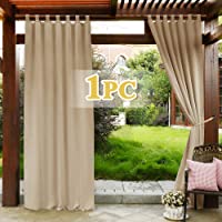 PONY DANCE Cortinas Opacas Dormitorio - Cortinas Exterior Jardin Puerta Color Beige 1 Unidad- 132 x 213 cm (An x Al…